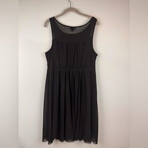 Torrid Black Sleeveless Sheer Detail Flowy Dress, Size 1 (14/16)